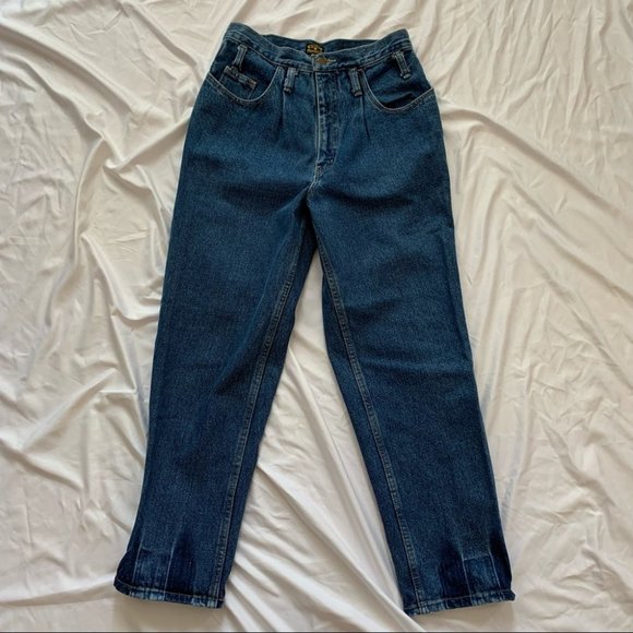 Denim - Vintage Very High Waisted Brass Straight Leg Jeans